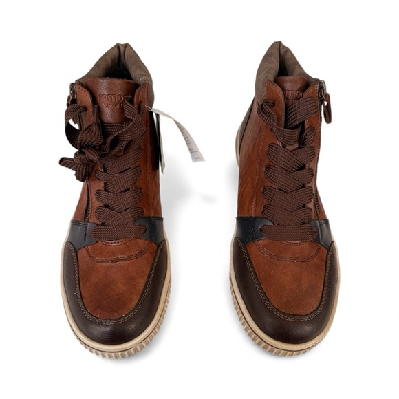 Remote leather high to sneakers Brown size 7 point 5 Womens comfort walking sho - Picture 4 of 10